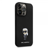 Karl Lagerfeld iPhone 15 Pro Max Skal Ikonik Metal Pin Svart