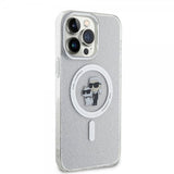 Karl Lagerfeld iPhone 15 Pro Max Skal Karl & Choupette Glitter MagSafe Transparent