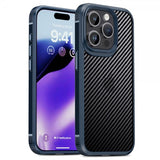 Ipaky iPhone 15 Pro Max Skal Kolfibermönster Blå