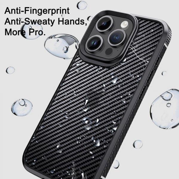 Ipaky iPhone 15 Pro Max Skal Kolfibermönster Blå