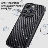 Ipaky iPhone 15 Pro Max Skal Kolfibermönster Blå