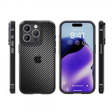Ipaky iPhone 15 Pro Max Skal Kolfibermönster Svart