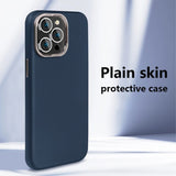 X-Level iPhone 15 Pro Skal Lädertextur MagSafe Blå