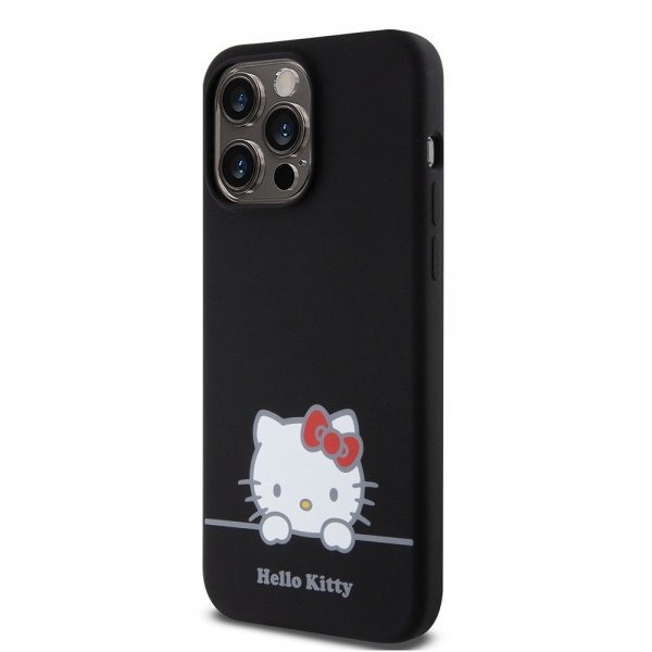 Hello Kitty iPhone 15 Pro Max Skal Liquid Silicone Svart