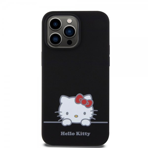 Hello Kitty iPhone 15 Pro Max Skal Liquid Silicone Svart