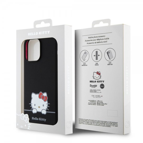 Hello Kitty iPhone 15 Pro Max Skal Liquid Silicone Svart