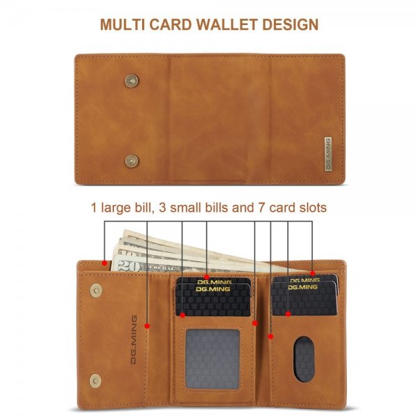 Dg.Ming iPhone 15 Pro Max Skal M1 Series Löstagbar Korthållare Brun