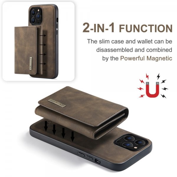 Dg.Ming iPhone 15 Pro Max Skal M1 Series Löstagbar Korthållare Kaffe