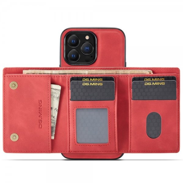 Dg.Ming iPhone 15 Pro Max Skal M1 Series Löstagbar Korthållare Röd