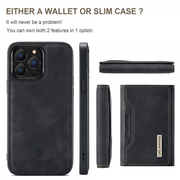 Dg.Ming iPhone 15 Pro Max Skal M2 Series Löstagbar Korthållare Svart