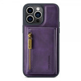 Dg.Ming iPhone 15 Pro Max Skal M5 Series Löstagbar Korthållare Lila