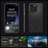 Spigen iPhone 15 Pro Max Skal Mag Armor MagFit Matte Black