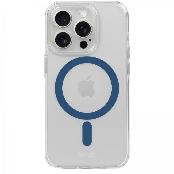 holdit iPhone 15 Pro Max Skal MagSafe Case Denim Blue Transparent
