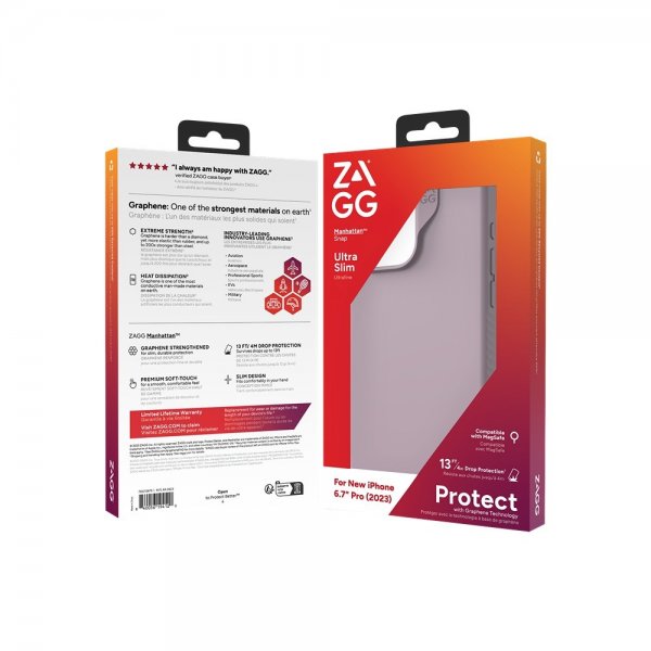 ZAGG iPhone 15 Pro Max Skal Manhattan Snap Lavender