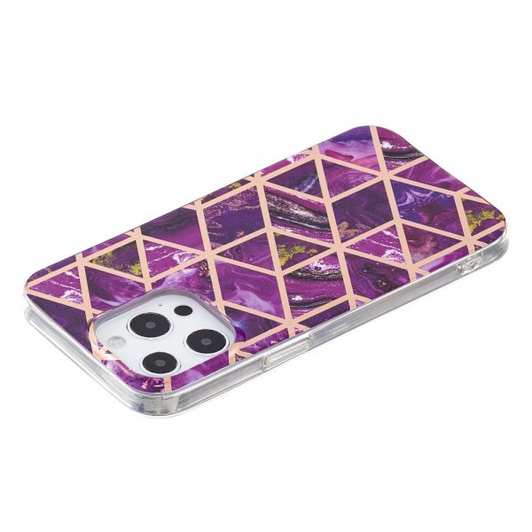 iPhone 15 Pro Max Skal Marmormönster Lila
