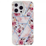 iPhone 15 Pro Max Skal Marmormönster Rosor Rosa