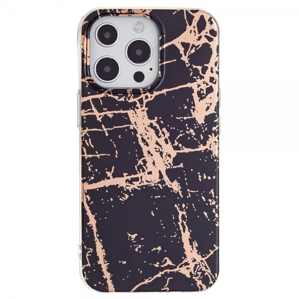 iPhone 15 Pro Max Skal Marmormönster Svart