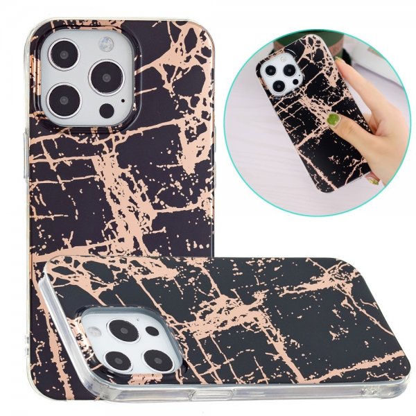 iPhone 15 Pro Max Skal Marmormönster Svart