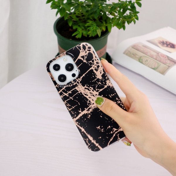 iPhone 15 Pro Max Skal Marmormönster Svart
