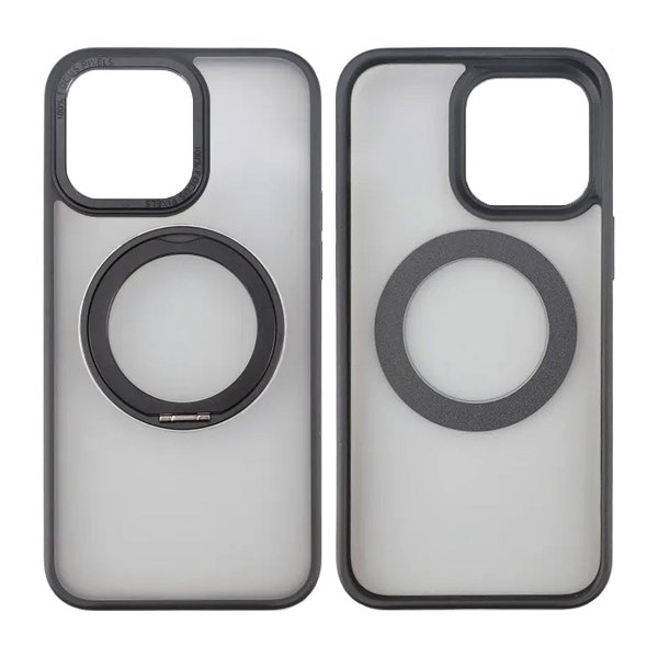 Rvelon iPhone 15 Pro Max Skal Roterbart MagSafe Stativ Matt Svart