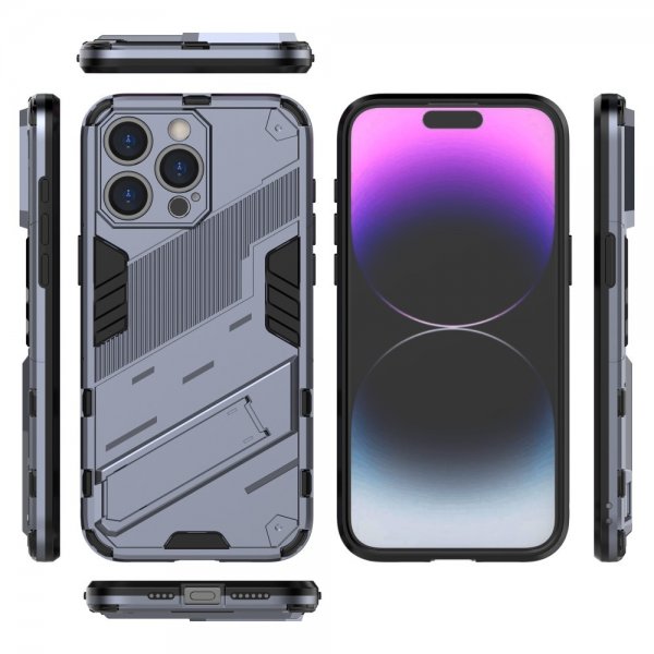 iPhone 15 Pro Max Skal med Stativ Mörkblå