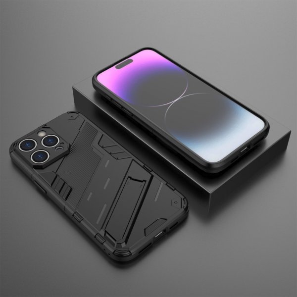 iPhone 15 Pro Max Skal med Stativ Svart