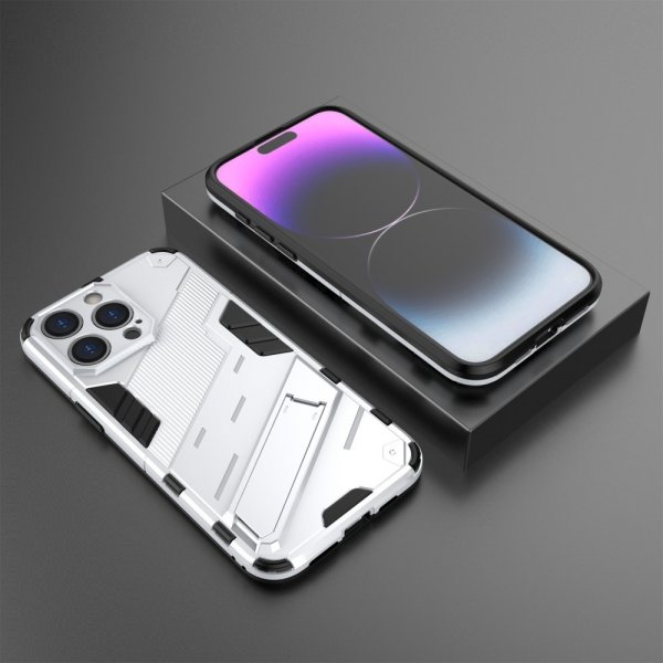 iPhone 15 Pro Max Skal med Stativ Vit