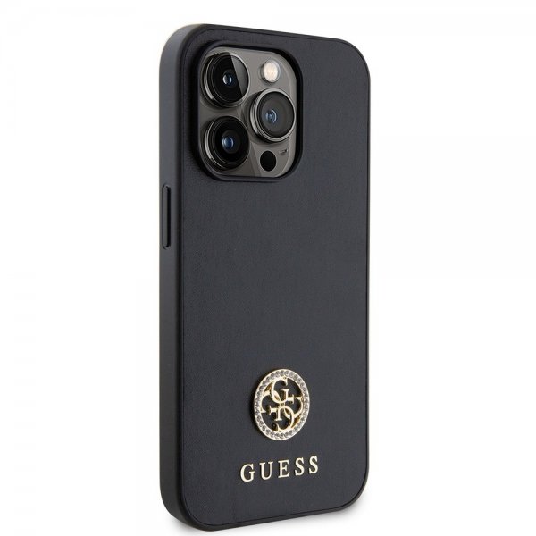 Guess iPhone 15 Pro Max Skal Metal Logo Strass Svart