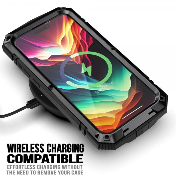 R-JUST iPhone 15 Pro Max Skal Metall Stöttåligt Svart