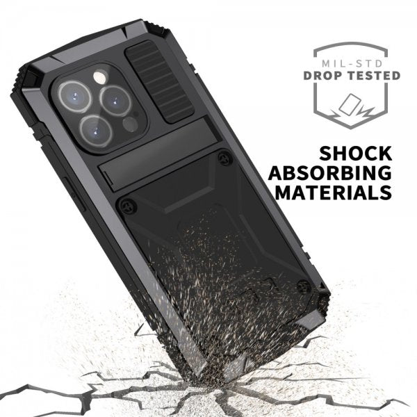 R-JUST iPhone 15 Pro Max Skal Metall Stöttåligt Svart