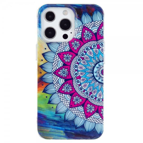 iPhone 15 Pro Max Skal Motiv Blå Mandala