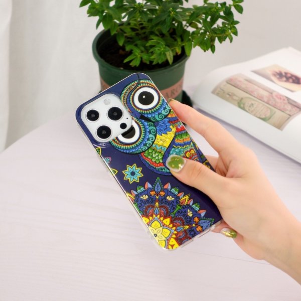 iPhone 15 Pro Max Skal Motiv Blå Uggla