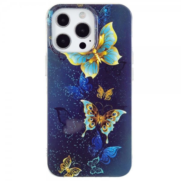 iPhone 15 Pro Max Skal Motiv Guldiga Fjärilar