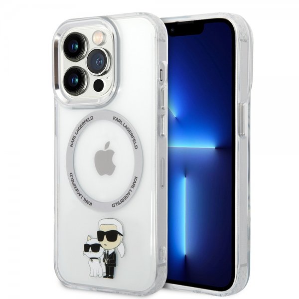 Karl Lagerfeld iPhone 15 Pro Max Skal NFT Karl & Choupette Transparent
