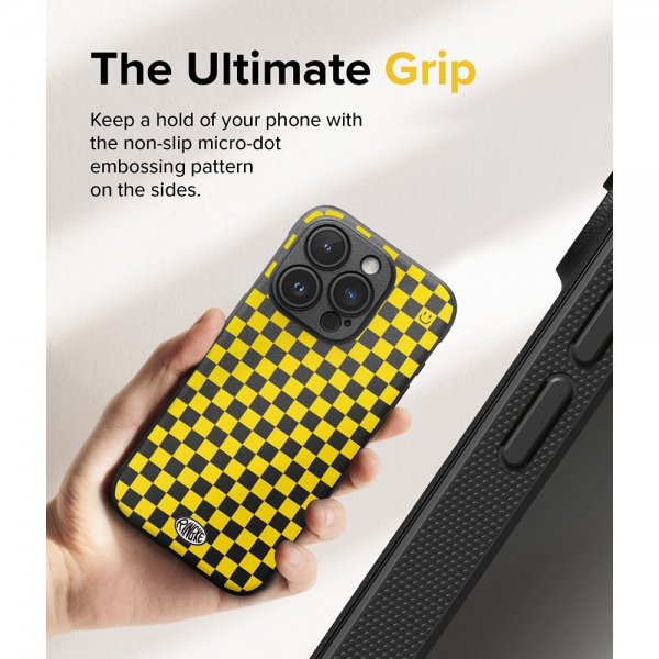 Ringke iPhone 15 Pro Max Skal Onyx Design Checkerboard Yellow