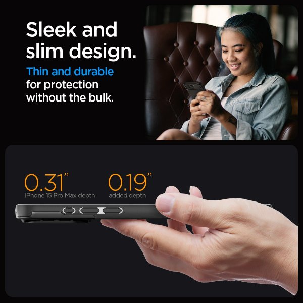 Spigen iPhone 15 Pro Max Skal Optik Armor MagFit Svart
