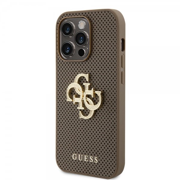 Guess iPhone 15 Pro Max Skal Perforated Glitter Brun