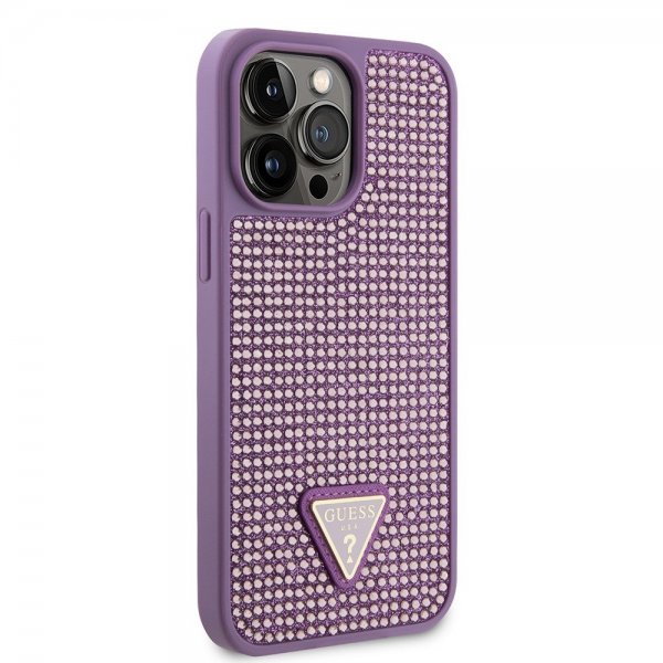 Guess iPhone 15 Pro Max Skal Rhinestone Lila