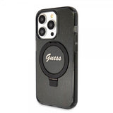 Guess iPhone 15 Pro Max Skal Ring Stand Glitter MagSafe Svart