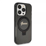Guess iPhone 15 Pro Max Skal Ring Stand Glitter MagSafe Svart
