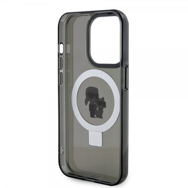 Karl Lagerfeld iPhone 15 Pro Max Skal Ring Stand MagSafe Svart