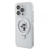 Karl Lagerfeld iPhone 15 Pro Max Skal Ring Stand MagSafe Vit