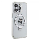 Karl Lagerfeld iPhone 15 Pro Max Skal Ring Stand MagSafe Vit