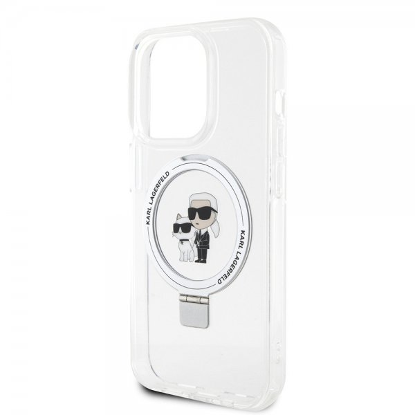 Karl Lagerfeld iPhone 15 Pro Max Skal Ring Stand MagSafe Vit