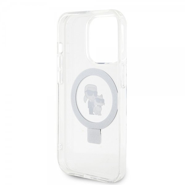 Karl Lagerfeld iPhone 15 Pro Max Skal Ring Stand MagSafe Vit