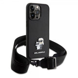 Karl Lagerfeld iPhone 15 Pro Max Skal Saffiano Karl & Choupette Crossbody Svart