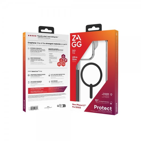 ZAGG iPhone 15 Pro Max Skal Santa Cruz Snap Svart