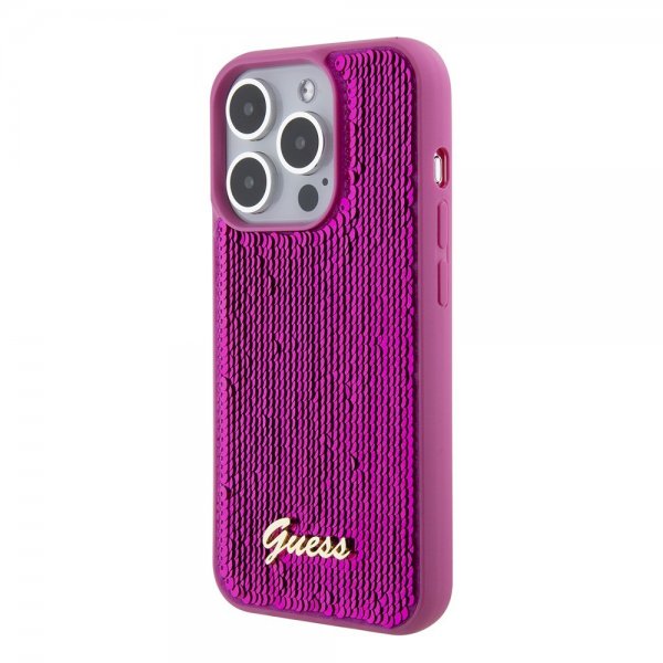 Guess iPhone 15 Pro Max Skal Sequin Fuschia