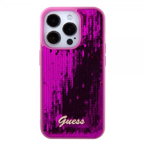 Guess iPhone 15 Pro Max Skal Sequin Fuschia