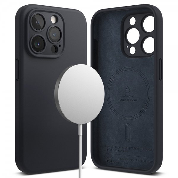 Ringke iPhone 15 Pro Max Skal Silicone Magnetic Deep Blue